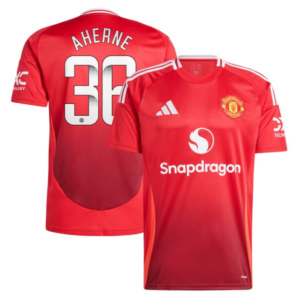 Manchester United WSL Home Shirt 2024-25 with Aherne 36 printing